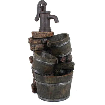 Zahradní dekorace Fontána VENETIEN ve vzhledu dřeva/kamene s kaskádou; polyresin, čerpadlo 450 l/hod. | g-10611