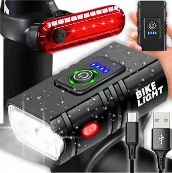 Cyklosvítilna SVĚTLO NA KOLO PŘEDNÍ ZADNÍ LED USB SILNÉ SVĚTLO NA KOLO