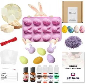 Velikonoční dekorace Sada na výrobu mýdla - Velikonoční zajíček a vajíčka - dárek k Velikonoce