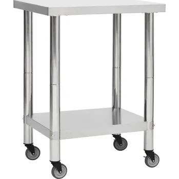 zahrada-XL Kuchyňský pracovní stůl s kolečky 80 x 30 x 85 cm nerezová ocel 51634
