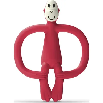 Hračka pro kojence MATCHSTICK MONKEY Kousátko a zubní kartáček bez ocasu Red