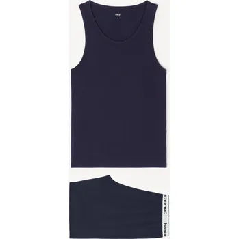 Dámské noční prádlo Celio Bavlněné krátké pyžamo Jipyvac 1146034 Tmavě modrá L