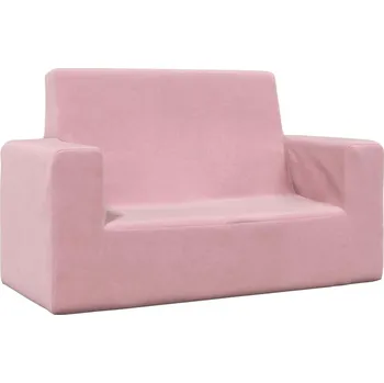 Dětská skříň zahrada-XL 2místná dětská pohovka růžová měkký plyš 4104801