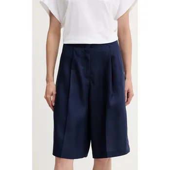 Dámské oblečení Šortky s příměsí lnu United Colors of Benetton 45BVD9026 námořnická modř 59X, vel. 36