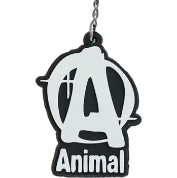 Universal Animal 3D Rubber Keychain, černo-bílý