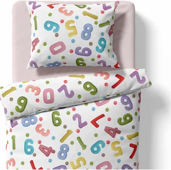 Povlečení Lamatex Dětské povlečení do postýlky – Čísla – bílá