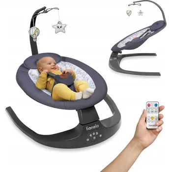 Houpací lehátko, elektrické houpačka +dálkový Ovladač se sadou hraček LIONELO RALF