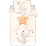 Žluté bavlněné dětské povlečení do postýlky 100x135 cm Bunny "Star" – Jerry Fabrics ID_1770358
