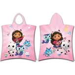 Růžové bavlněné dětské pončo velikost 3-8 let Gabby´s Dollhouse – Jerry Fabrics ID_1770458