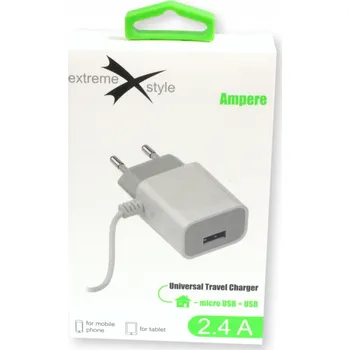 Nabíječka AMP microUSB + USB 2.4A 5V ATCMU24W