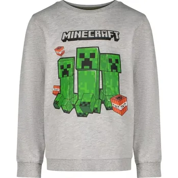 Chlapecká mikina Minecraft mikina trojice Creeperů šedá dětská Velikost mikiny: 8 let (128 cm)