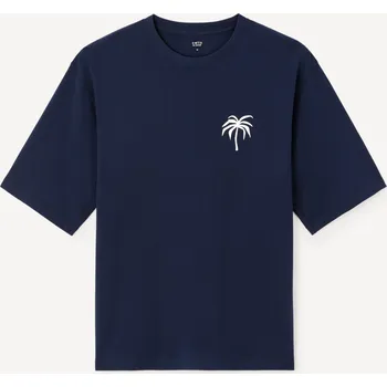 Celio Bavlněné tričko Jesunny 1148611 Černá L