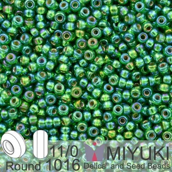 Korálek Korálky Miyuki Round 11/0. Barva 1016 S/L Green AB . Balení 5g