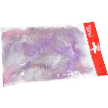 Peří MIX 10 g - lila/bílá