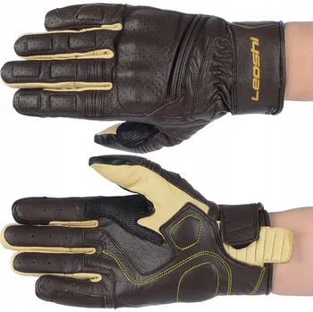 Moto rukavice Hnědé rukavice Leoshi velikost M