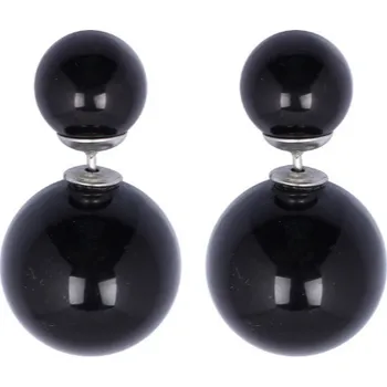Náušnice Flamenco Mystique Náušnice kuličky Triball dvojité šroubovací lesklé černé K69CZ
