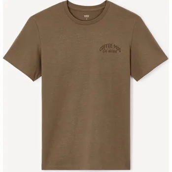 Pánské tričko Celio Tričko Jeillu 1152378 Hnědá S