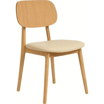 Jídelní židle FormWood Béžová koženková jídelní židle Rabbit