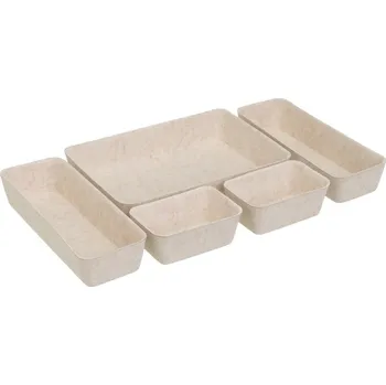 Úložný box Casa Selección Látkové organizéry 807120 13 x 9 x 5 cm, 27 x 9,5 x 5 cm, 28 x 20 x 5 cm béžové