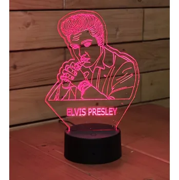 Lampička LED Lampa Elvis Presley Dálkový Ovladač Jméno Věnování