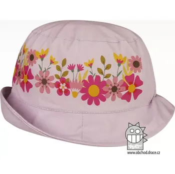 Čepice Dětský letní bavlněný klobouk Dráče Mallorca - vzor 20 - fialová - květy