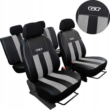 Moto oblečení Potah na celou sadu sedadel Pok-ter umělá kůže, umělý semiš černá, šedá univerzální