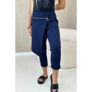 Dámské kalhoty Punto Milano Zimní kalhoty s ozdobným zipem námořnická modř UNI