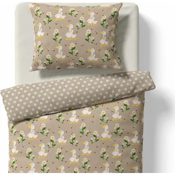 Povlečení Lamatex Dětské povlečení – Kačenky béžové 140 x 200, 90 x 70 cm zipový uzávěr