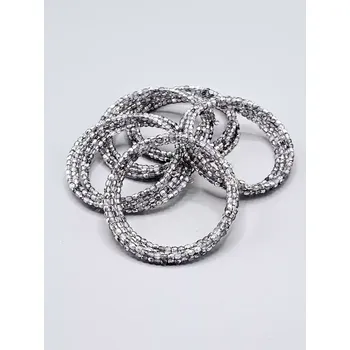 Náramek Náramek z šedých broušených korálků s odlesky