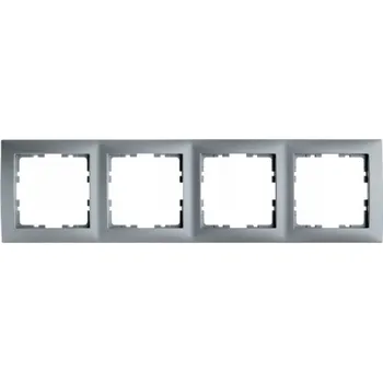 Rámeček čtyřnásobný Berker stříbrný