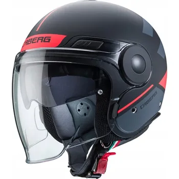 Helma na motorku CABERG UPTOWN Otevřená Motocyklová Přilba Na Chopper Skútr Černo Červená vel.