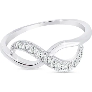 Prsten biju Dámský jemný prsten z chirurgické oceli, nekonečno s pásem zirkonů 4000278 Velikost prstenu - obvod: 57 mm