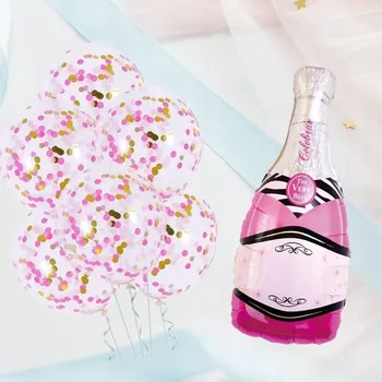 Balónek SUPER Sada Narozeninových Balónků s Lahví Šampaňského Celebration 5ks MK729