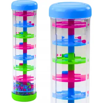 Hračka pro nejmenší Smyslová Trubice Dešťová Hůl Chrastítko Barevné Kuličky 20CM