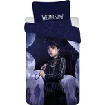 Tmavě modré bavlněné dětské povlečení na jednolůžko 140x200 cm Wednesday "Rain" – Jerry Fabrics ID_1770410
