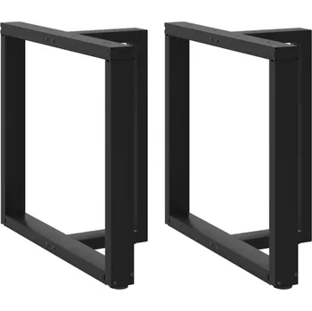 Jídelní stůl zahrada-XL Nohy k jídelnímu stolu ve tvaru T, 2 ks, černé, 80 x 35 x (72-73) cm, ocel 4013060