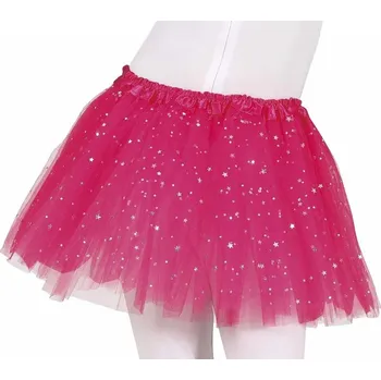 Karnevalový kostým DĚTSKÁ TYLOVÁ SUKNĚ TUTU RŮŽOVÁ 30 CM BALETKA PRINCEZNA KOSTÝM