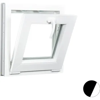 Okno ALUPLAST Sklopné plastové okno dekor/bílé 45x45 Barva: Palisander/bílá, Zasklení: Dvojsklo Ug= 1,1