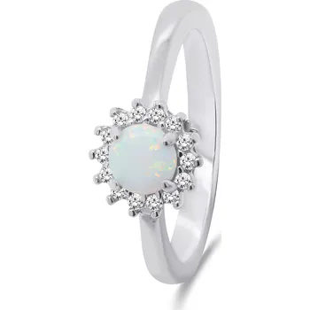 Prsten Brilio Silver Nádherný stříbrný prsten s opálem a zirkony RI056W 52 mm + 2 měsíce na vrácení zboží