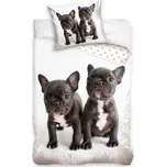 TipTrade Bavlněné povlečení 140x200 + 70x90 cm - Buldoček a buldoček