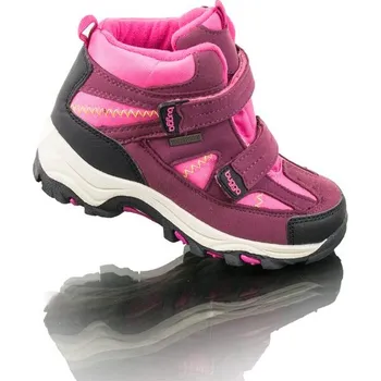 Dívčí kozačky boty zimní 2 pásky, nepromokavá membrána, Bugga, B00126-03, růžová - 36