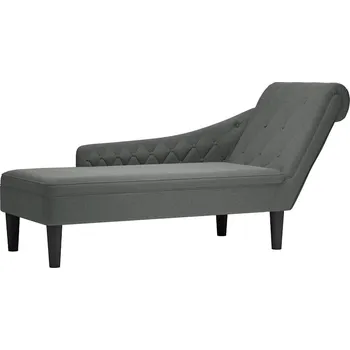 Zahradní nábytek zahrada-XL Lenoška s polštářem a područkou na pravé straně šedá textil 4009844