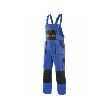 ON-DESIGN Montérkové laclové kalhoty s potiskem Velikost: 62, Barva: královská modrá