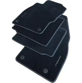 autokoberec Velurové koberece Opel Adam černé se šitím v modré barvě