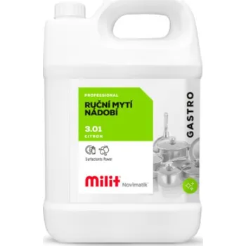Mycí prostředek Milit Novimatik na ruční mytí nádobí, citron, 5 l