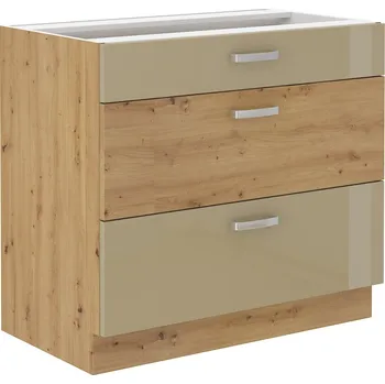 Kuchyňská skříňka Stolarz Lempert Dolní kuchyňská skříňka Artisan 80 D 3S BB PREMIUM BOX Zvolte barevné provedení: artisan / cappuccino lesk