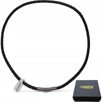 Náhrdelník LECERTO PÁNSKÝ KOŽENÝ NÁHRDELNÍK PLETENÝ ŘEMÍNEK PRAVÁ KŮŽE PREMIUM