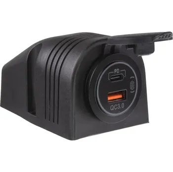 Elektrická zásuvka USB + USB-C zásuvka voděodolná v přídavném panelu