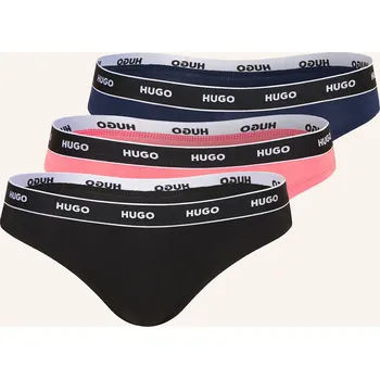 Kalhotky Hugo Dámské Kalhotky String, 3 Kusy V Balení, černá / modrá /...