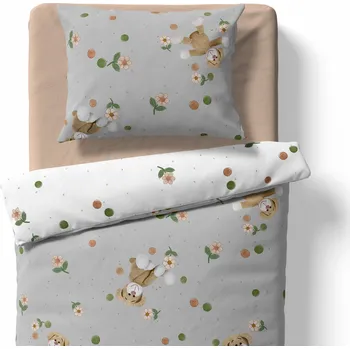 Povlečení Lamatex Dětské povlečení do postýlky – Pejsek Bonifác – šedá